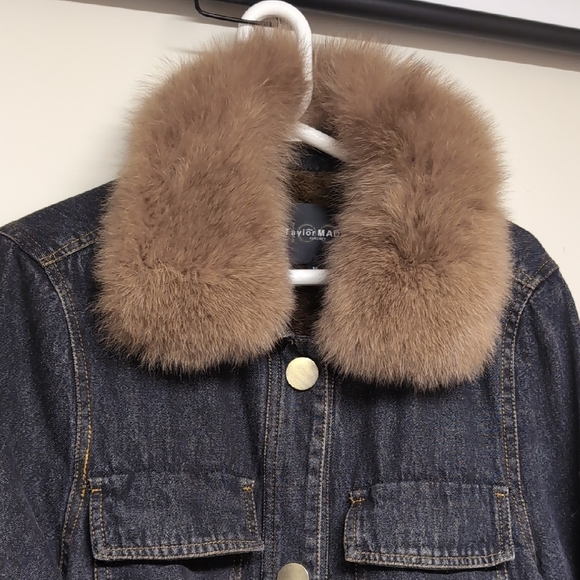 TaylorMade Denim Jacket with Brown Faux Fur Collar - Picture 2 of 11